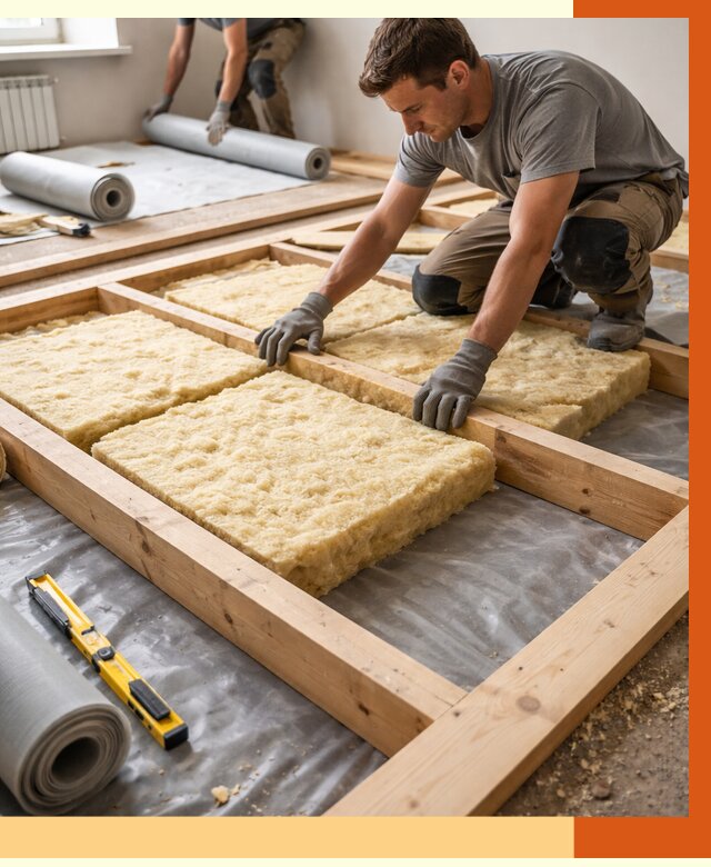 Утепление деревянного пола в Бийске от 1558 руб./м2 под ключ | ТепломастерБск