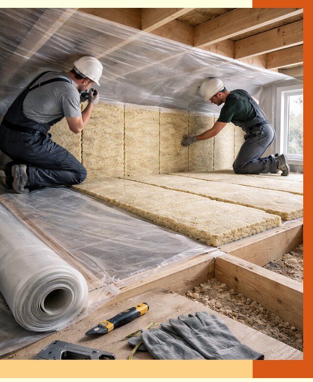 Утепление перекрытий в Бийске от 2960 руб/м2 — утепление межэтажных и чердачных | ТепломастерБск