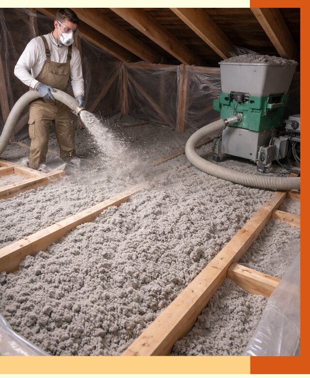 Утепление чердака эковатой в Бийске от 1506 руб/м2 — заказать у ТепломастерБск