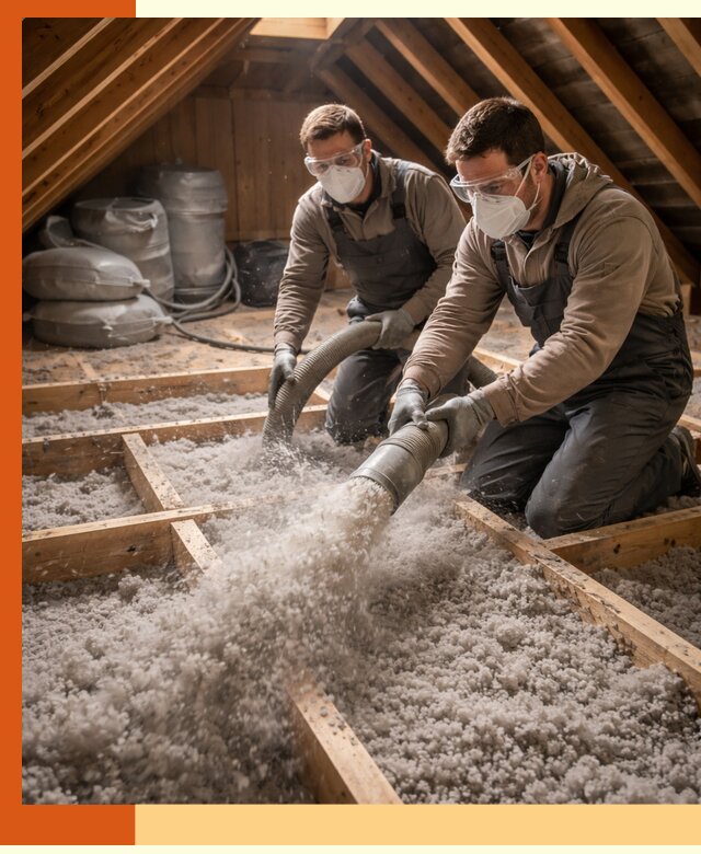 Утепление чердака эковатой в Бийске — быстро и надёжно