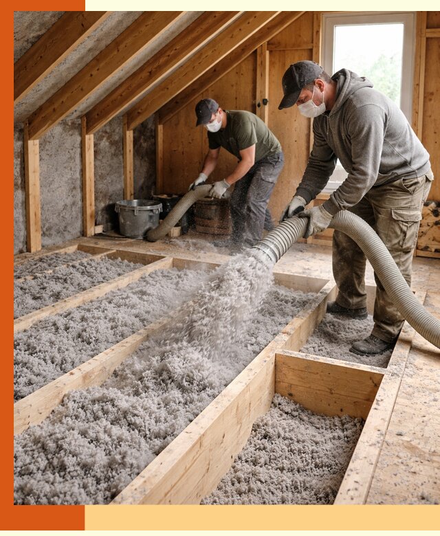 Утепление мансарды эковатой в Бийске с гарантией качества