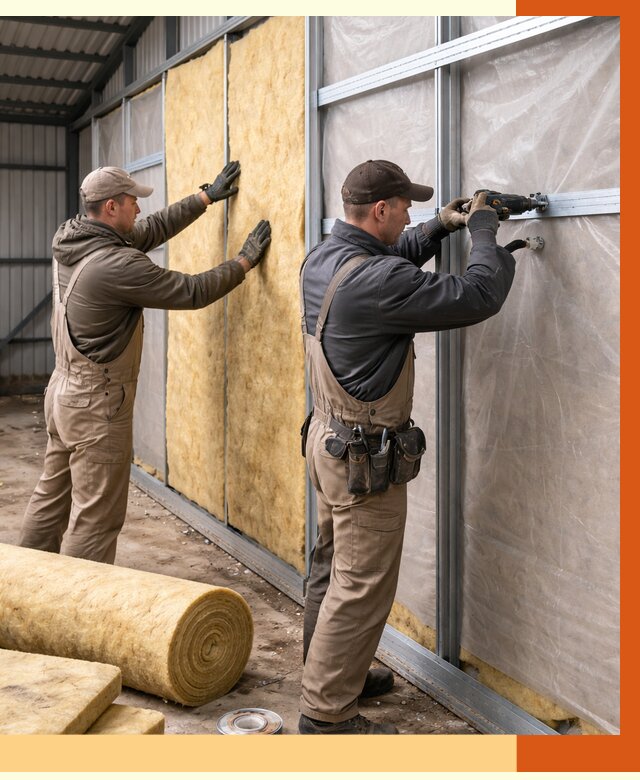 Утепление металлического ангара в Бийске от 4934 руб/м2 — услуги под ключ | ТепломастерБск