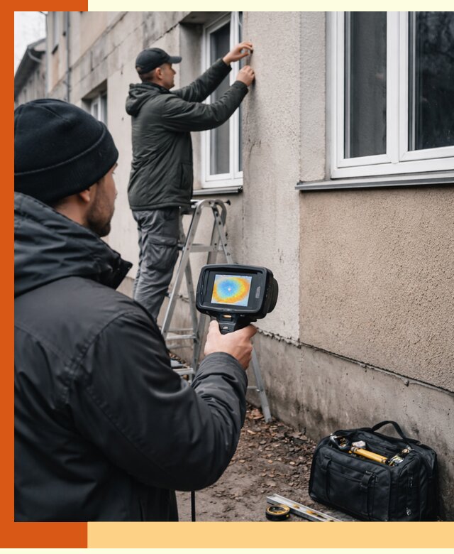 Тепловизионное обследование фасада в Бийске для выявления дефектов